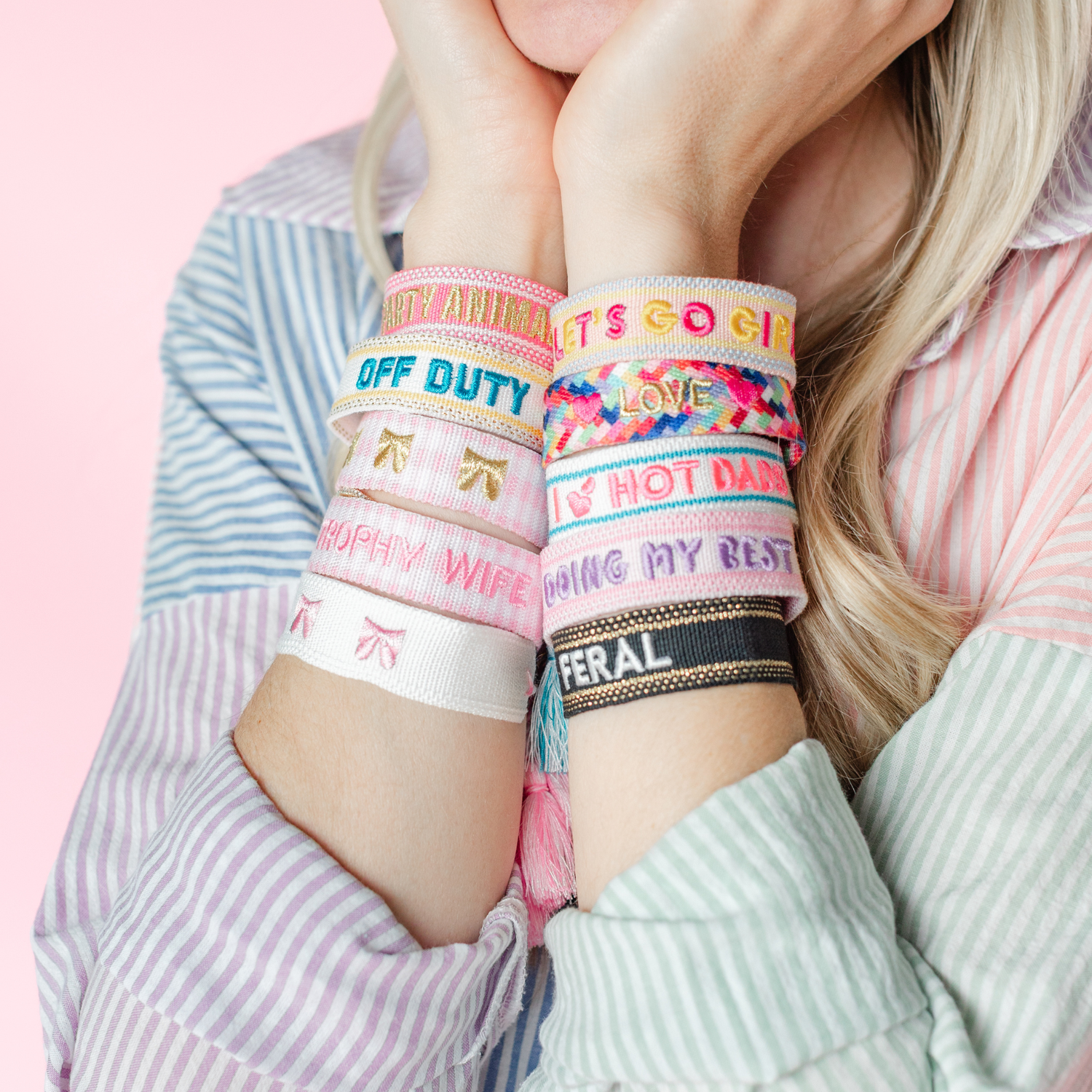 Witty Embroidered Bracelets, Jollity &amp; Co