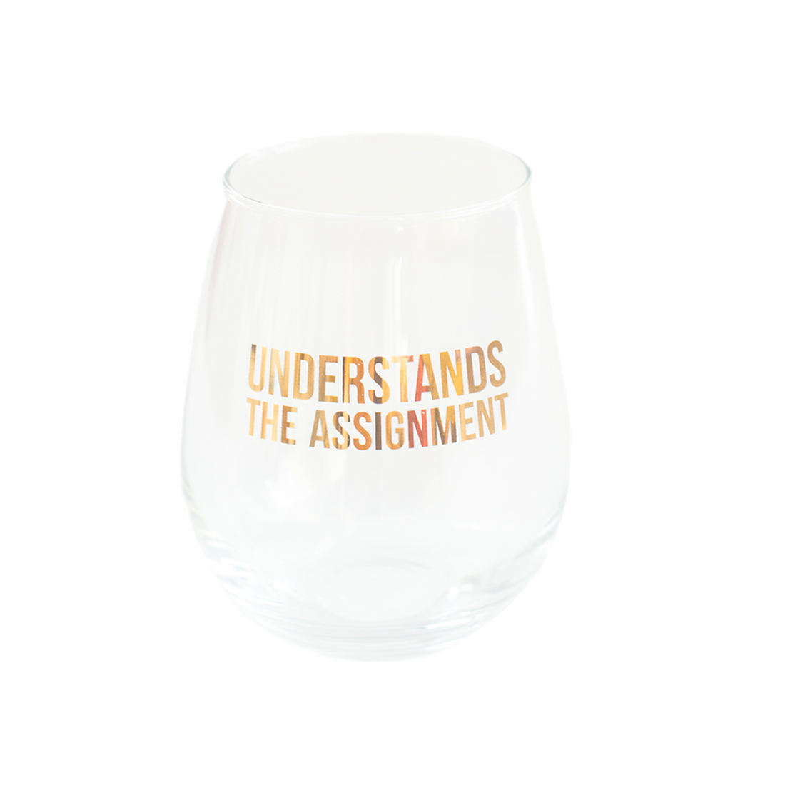 Witty "Understands the Assignment" Wine Glass, Jollity &amp; Co.