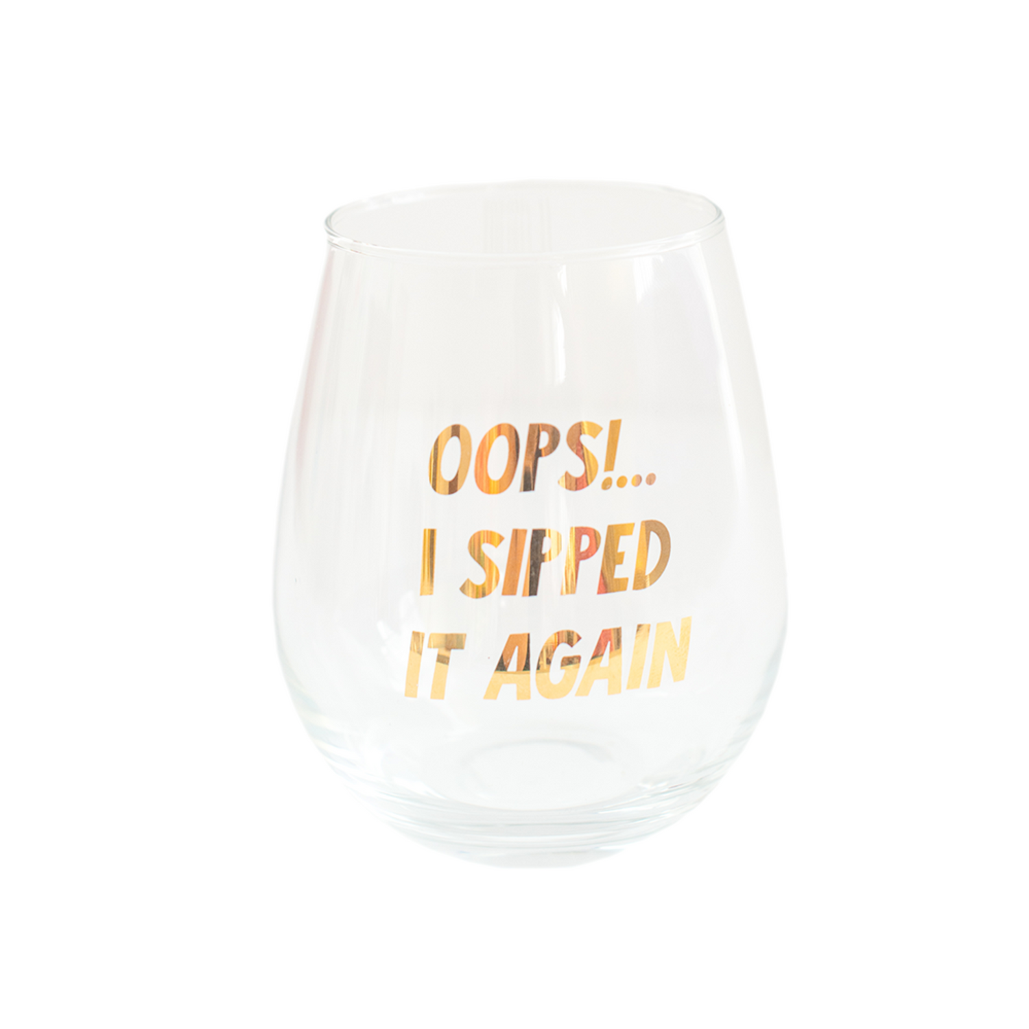 Witty "Oops!...I Sipped It Again" Wine Glass, Jollity &amp; Co.