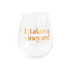 Witty "it takes a vineyard" Wine Glass, Jollity & Co.