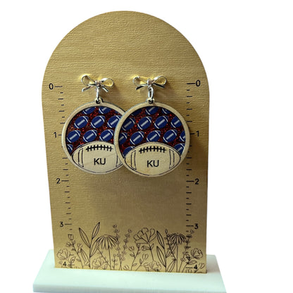 KU Wood And Acrylic Earrings 