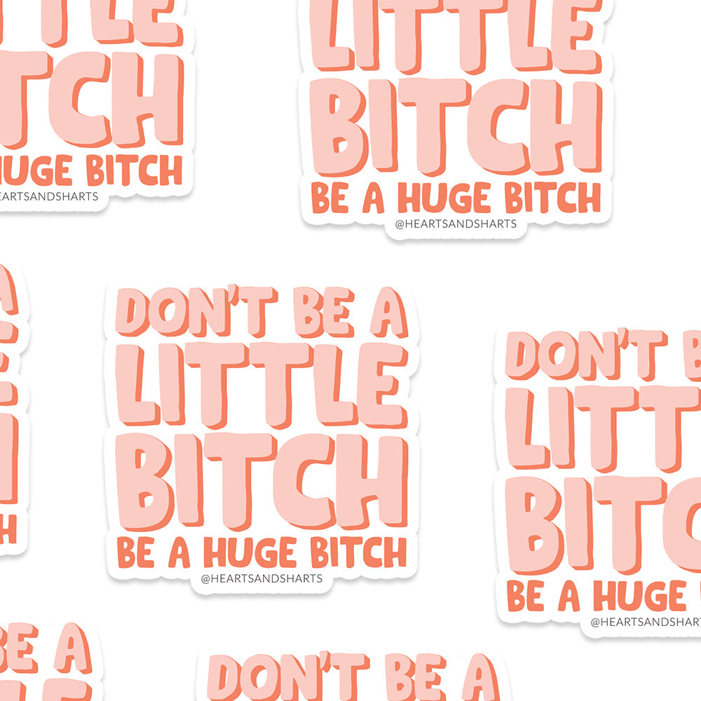 LITTLE BTCH 3X3 ILLUSTRATED VINYL STICKER