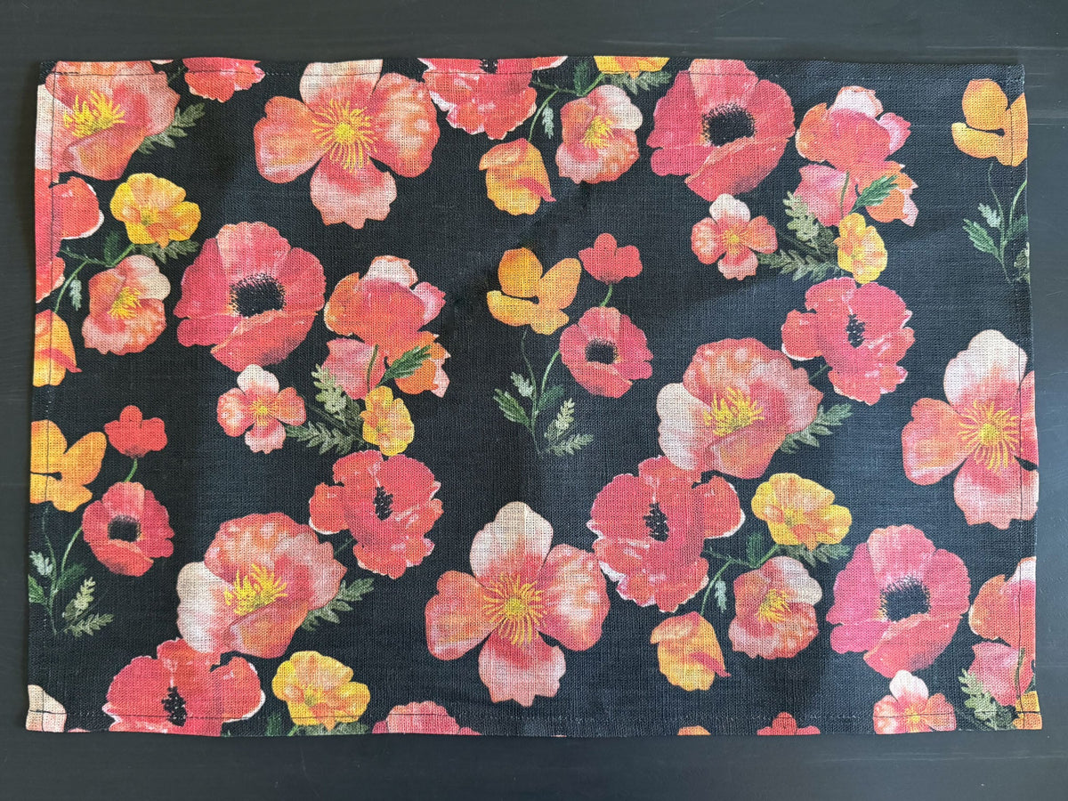 ember poppies european linen placemats