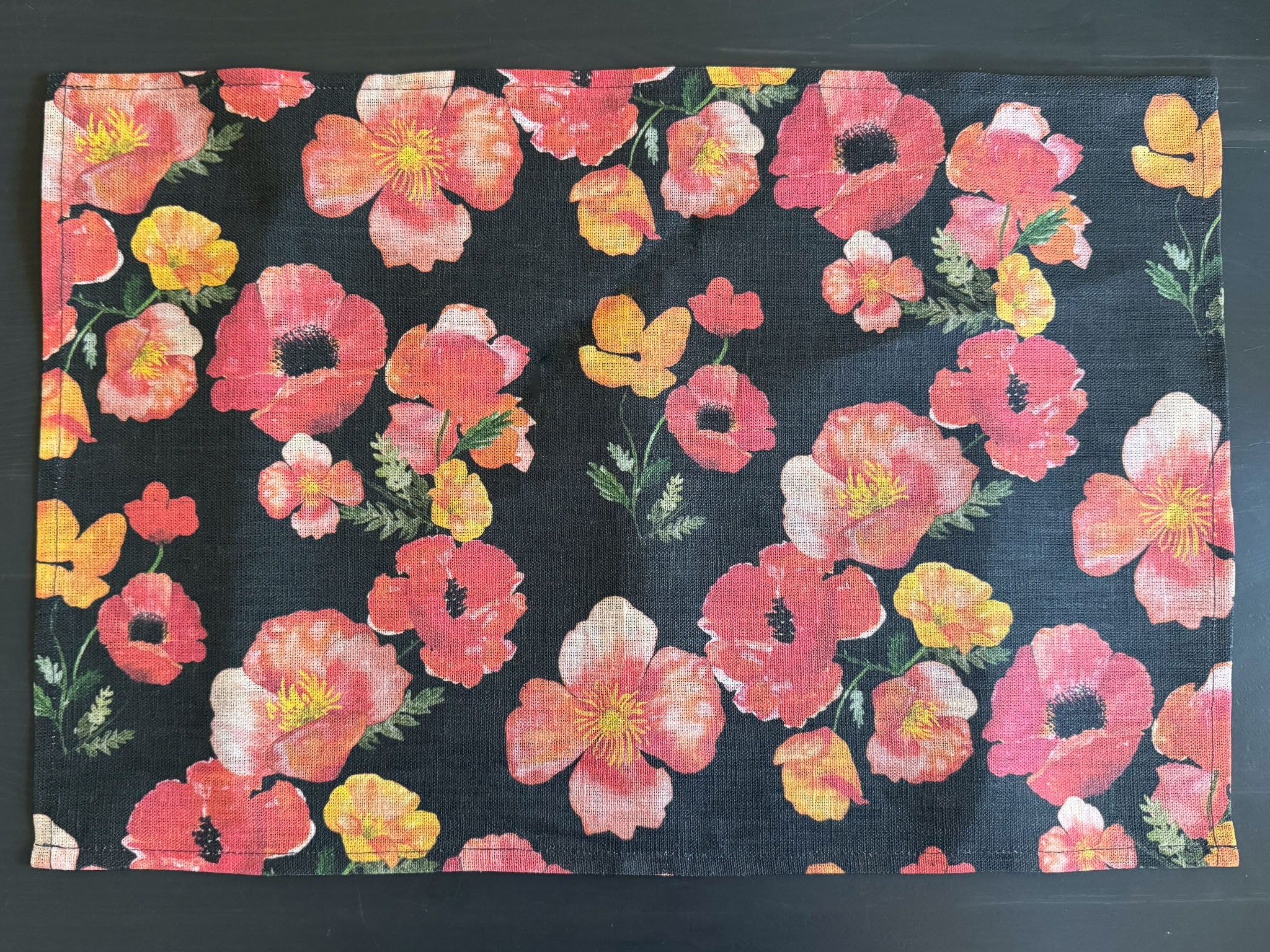 ember poppies european linen placemats