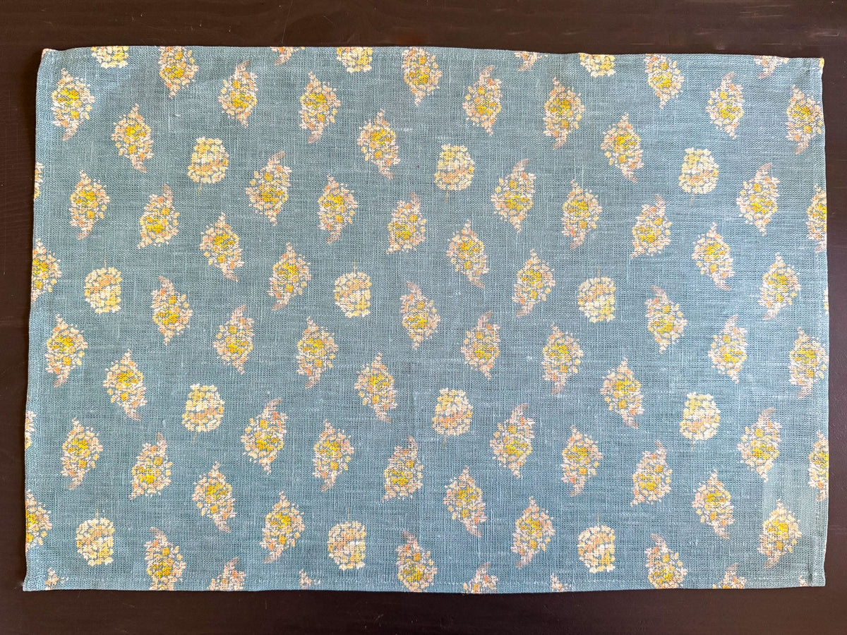 golden hydrangea blooms european linen placemats