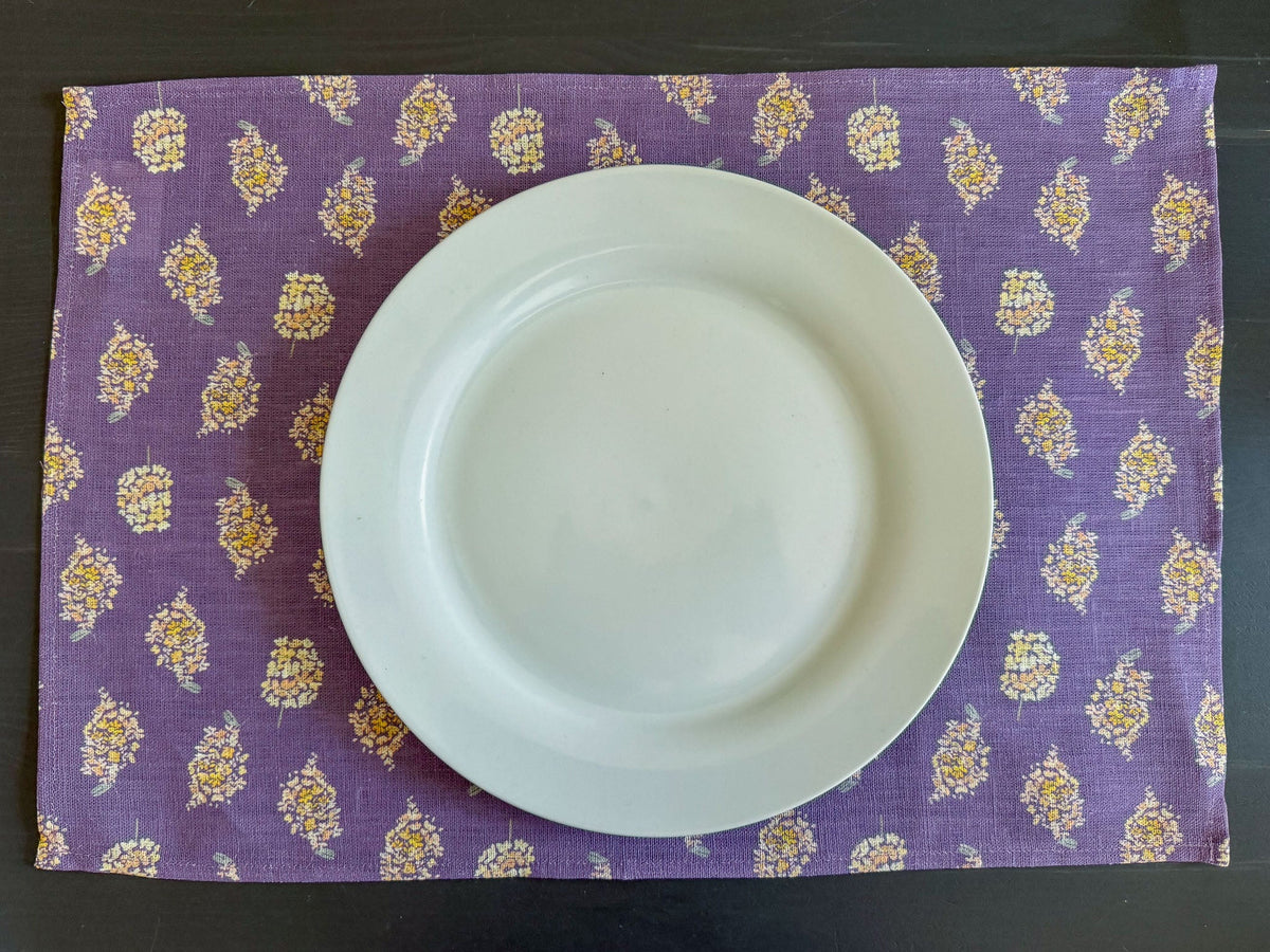 golden hydrangea blooms european linen placemats