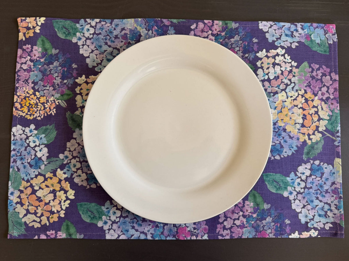 endless hydrangea european linen placemats