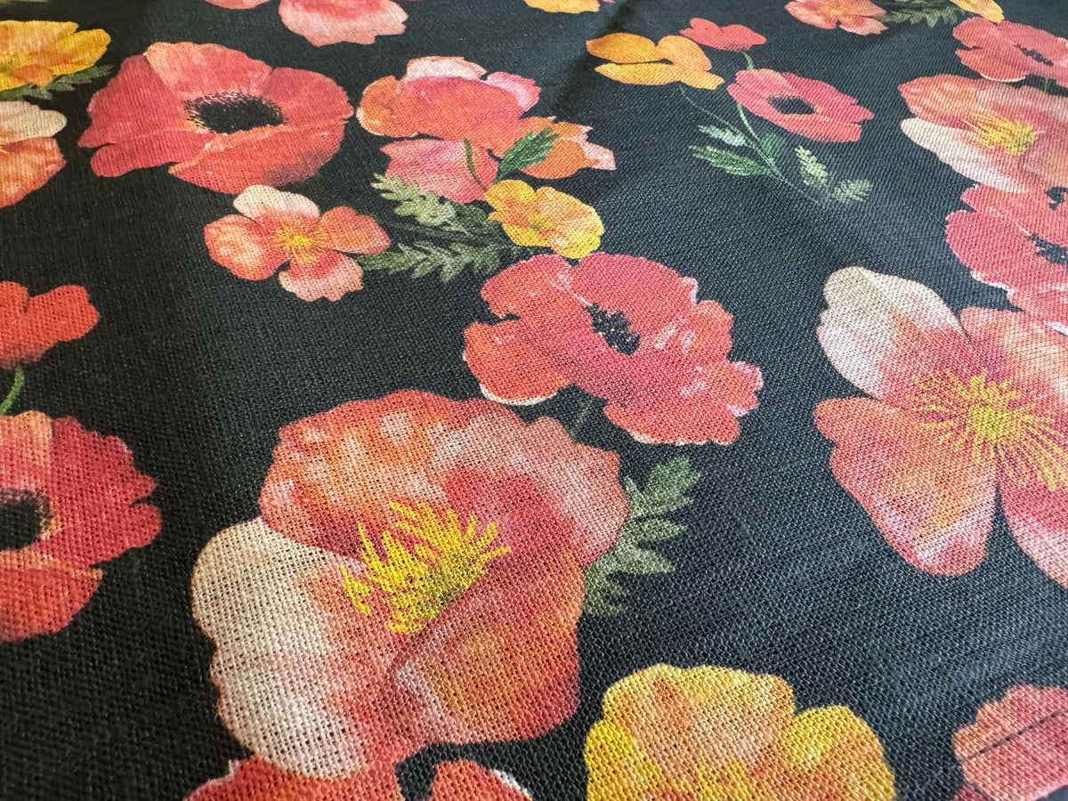 ember poppies european linen placemats
