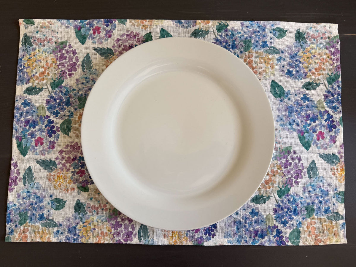 endless hydrangea european linen placemats