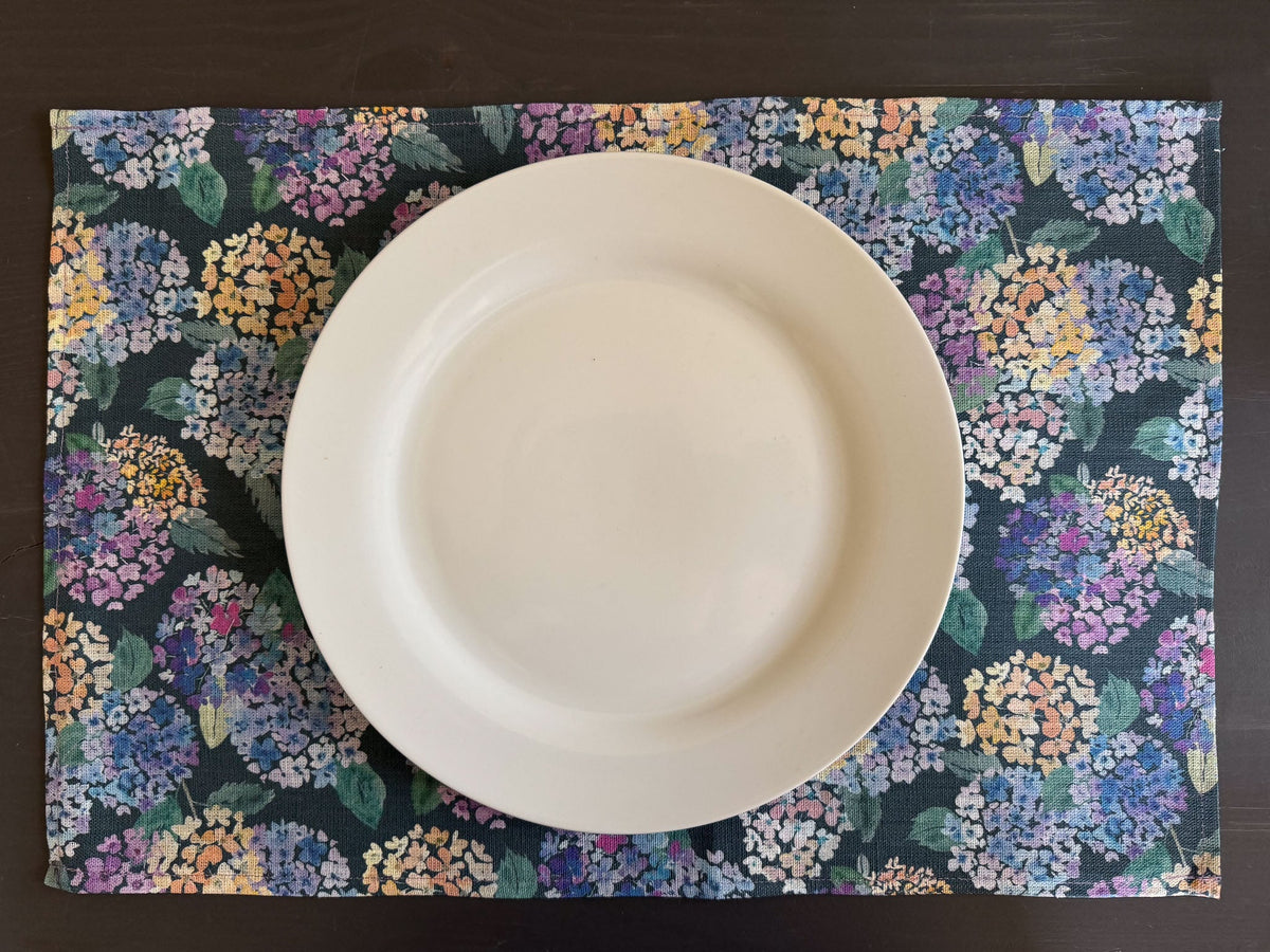 endless hydrangea european linen placemats