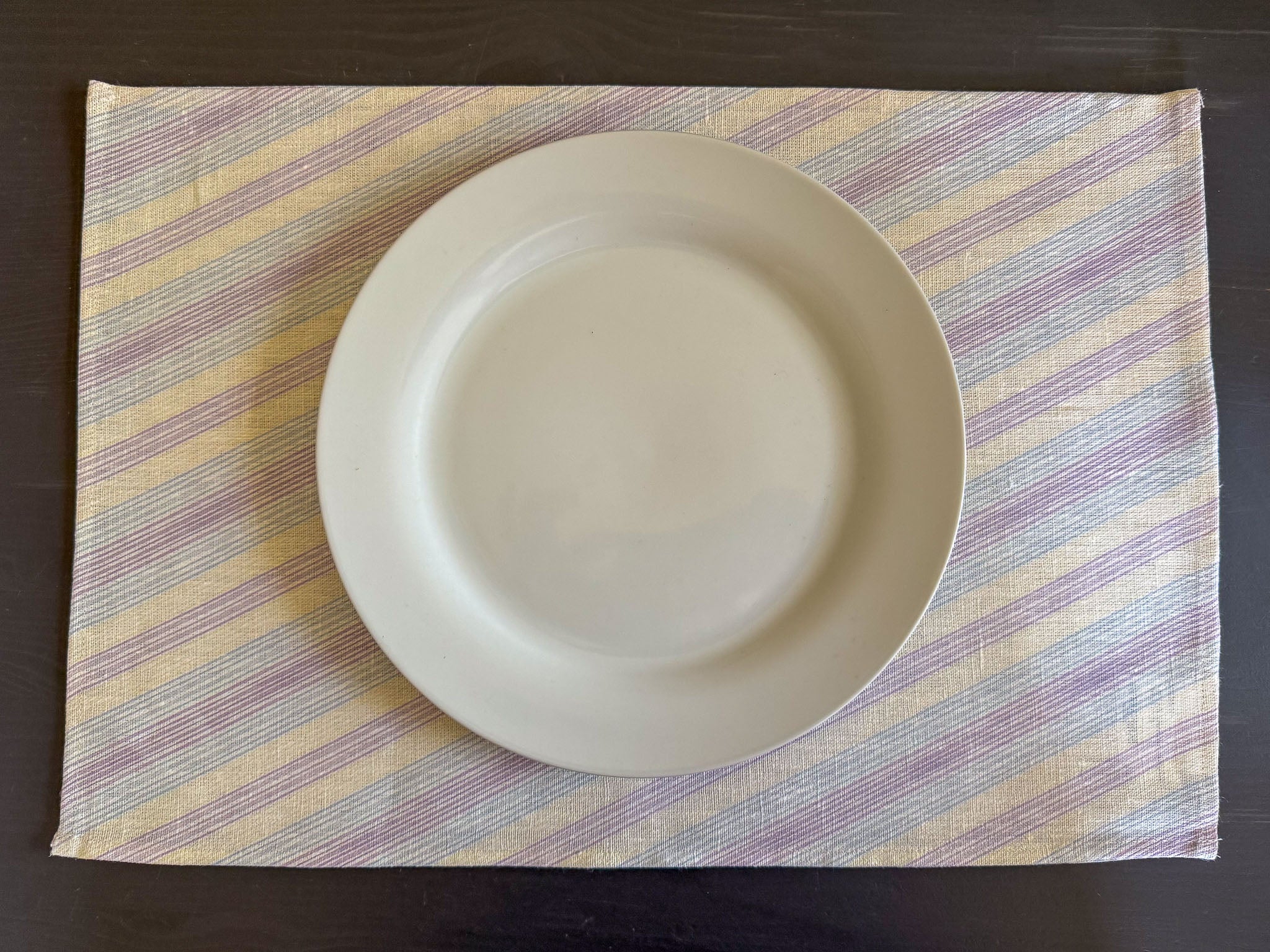 hydrangea stripes european linen placemats