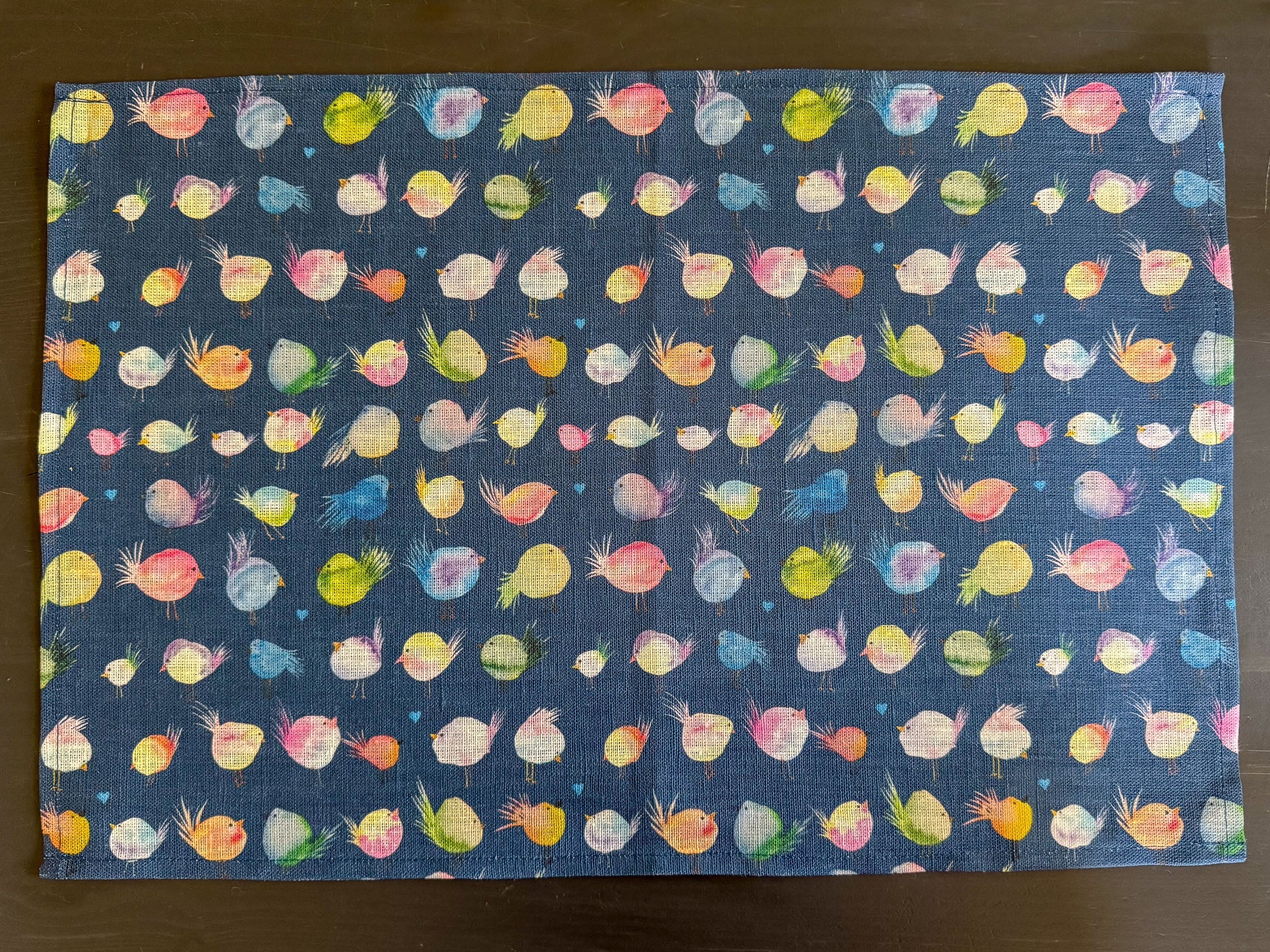 floofy birds european linen placemats