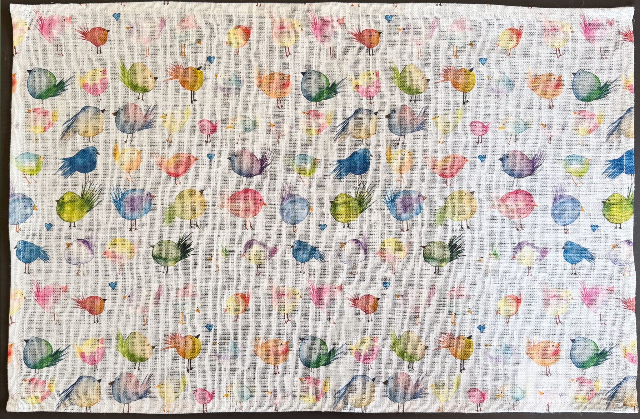 floofy birds european linen placemats