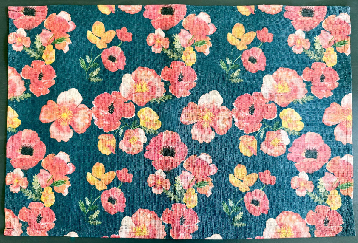 ember poppies european linen placemats
