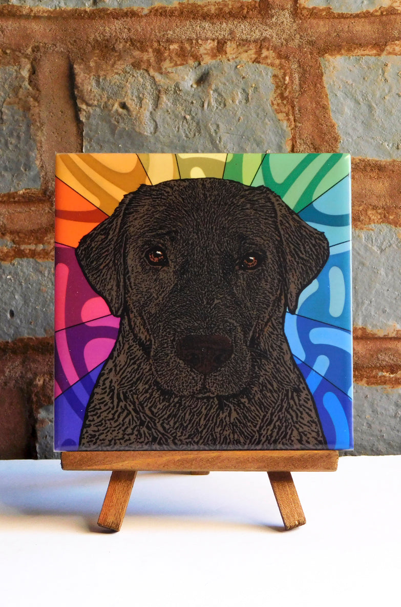 Lab Chocolate Ceramic Art Tile