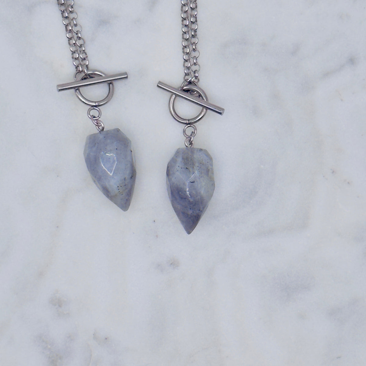 Silver Crystal Pendulum Necklace