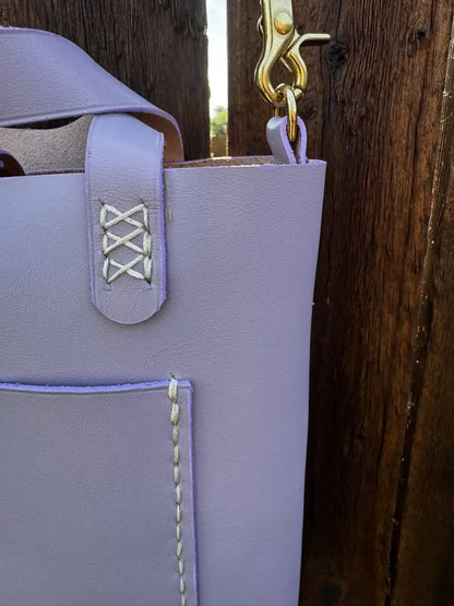 Lavender Mini Tote with Silver Hardware