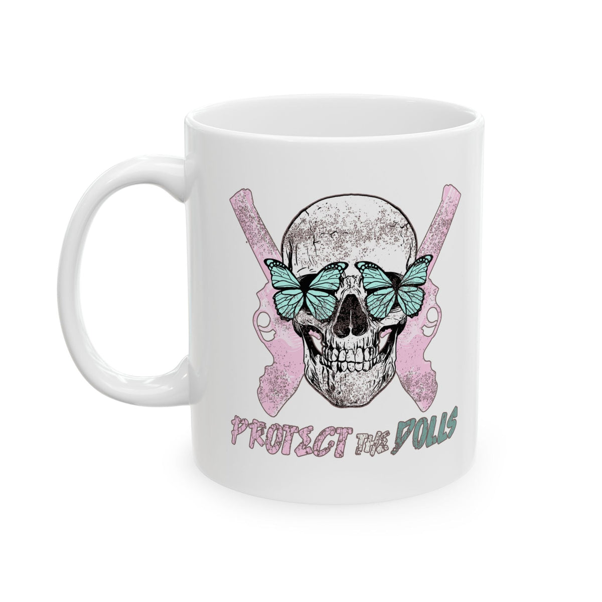 Protect the Dolls Ceramic Mug — Cute Gothic Coffee Cup (11oz, 15oz)