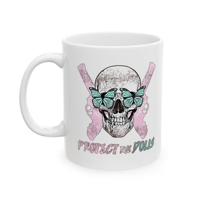 Protect the Dolls Ceramic Mug — Cute Gothic Coffee Cup (11oz, 15oz)