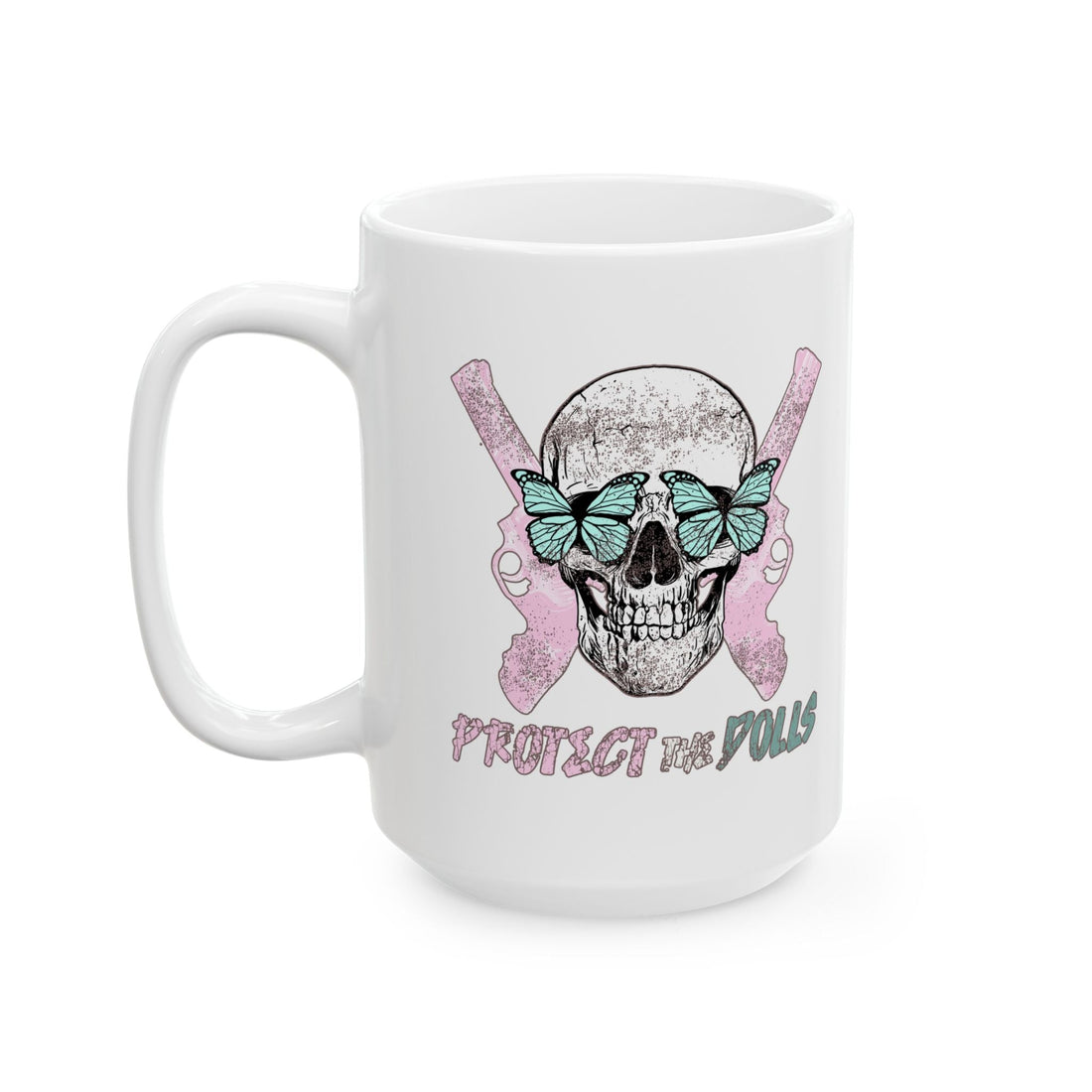 Protect the Dolls Ceramic Mug — Cute Gothic Coffee Cup (11oz, 15oz)