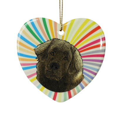 Leonberger Ceramic Heart Ornament