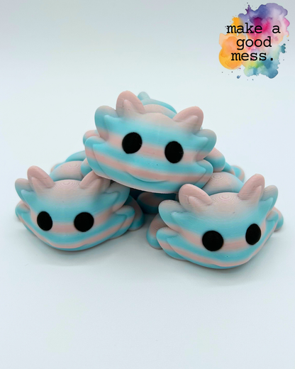 Axolotl Fidget Friend - Trans Pride Flag Color Wave