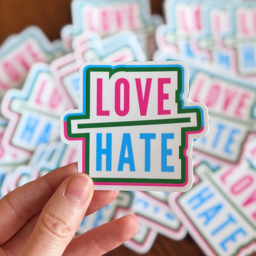 Love-Over-Hate-Vinyl-Indoor-Outdoor-Sticker-Decal-trans-friendly-lgbtq-water-bottle-laptop-car-window-decor