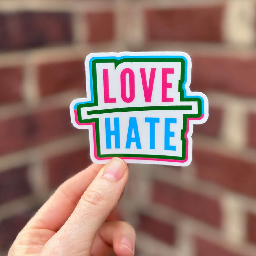 Love-Over-Hate-Vinyl-Indoor-Outdoor-Sticker-Decal-trans-friendly-lgbtq-water-bottle-laptop-car-window-decor