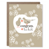 Card with two birds holding a heart and the text &