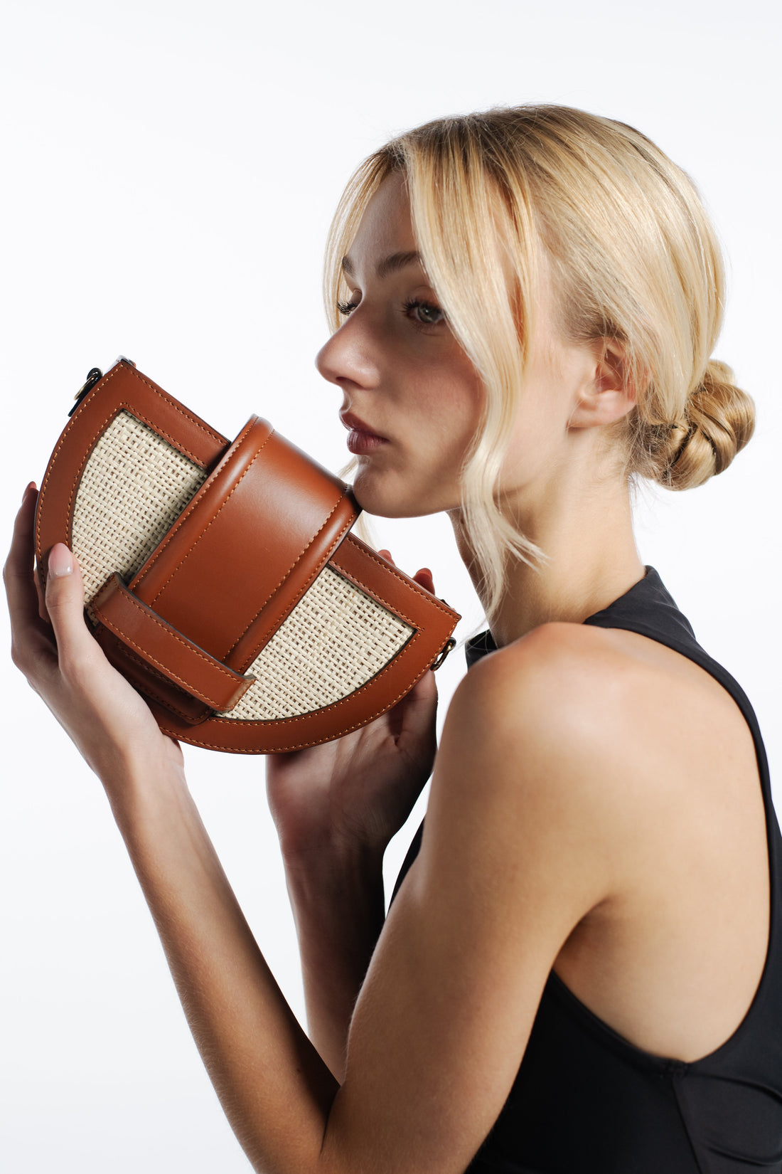 Luna leather and woven clutch bag  | Fair trade handbags, gifts &amp; accessories at Petite Protea