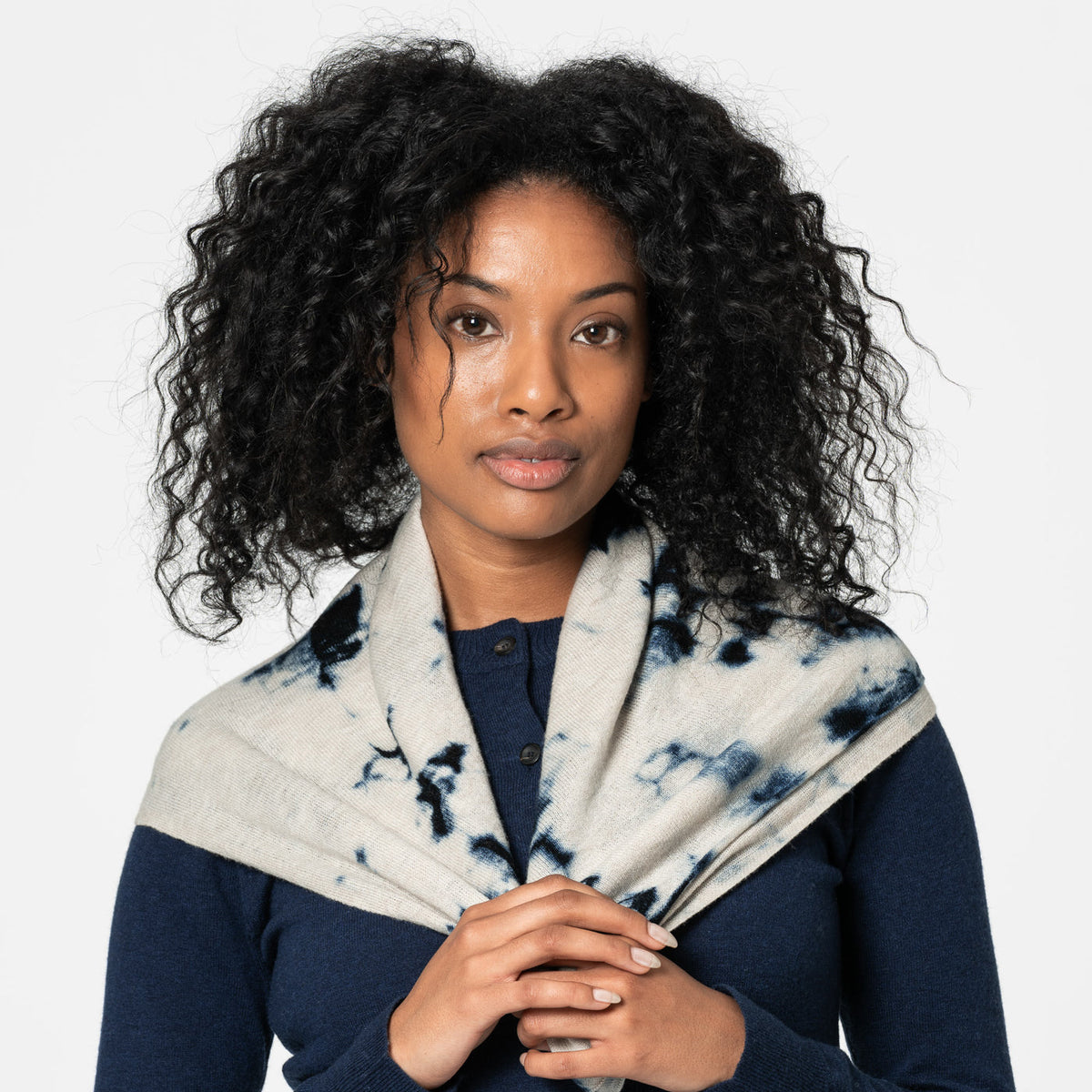 Merino wool shibori scarf by Dinadi Knitwear at Petite Protea | Ethical Gifts &amp; Fair Trade Scarves in Chicago