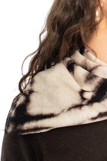 Merino Wool Scarf in Brown Shibori | Shop fair trade gifts at Petite Protea