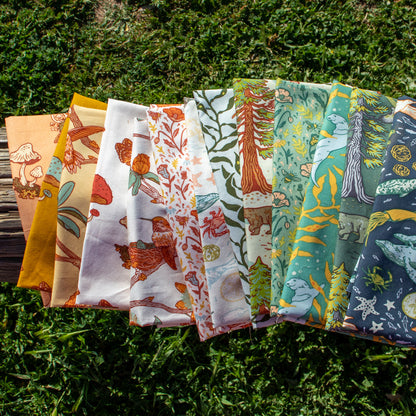 Marine Deep Blue Organic Poplin Fat Quarters