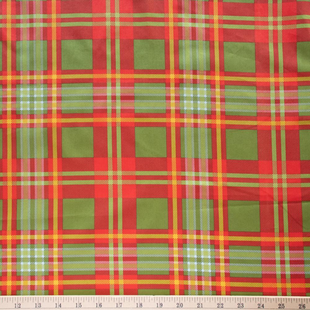 Fat Quarter Holiday Plaid Organic Cotton Poplin