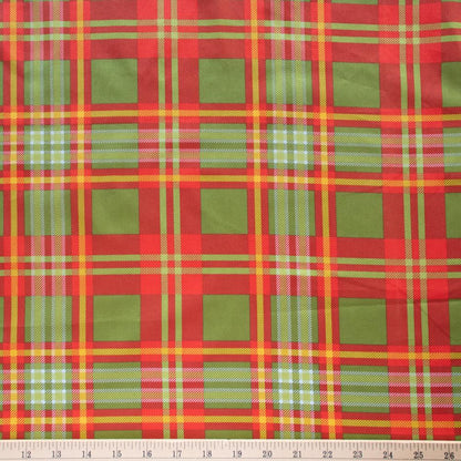 Fat Quarter Holiday Plaid Organic Cotton Poplin