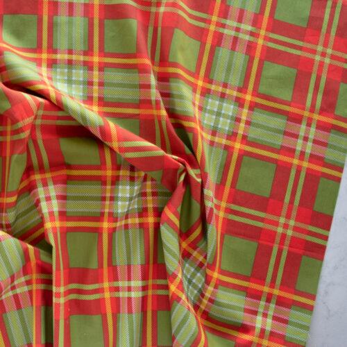 Fat Quarter Holiday Plaid Organic Cotton Poplin