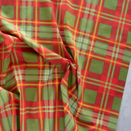 Fat Quarter Holiday Plaid Organic Cotton Poplin