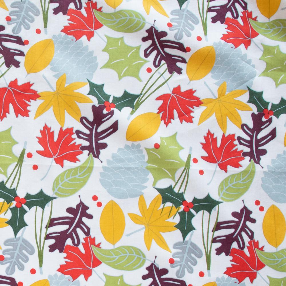 Fat Quarter Holiday Leaves Organic Cotton
