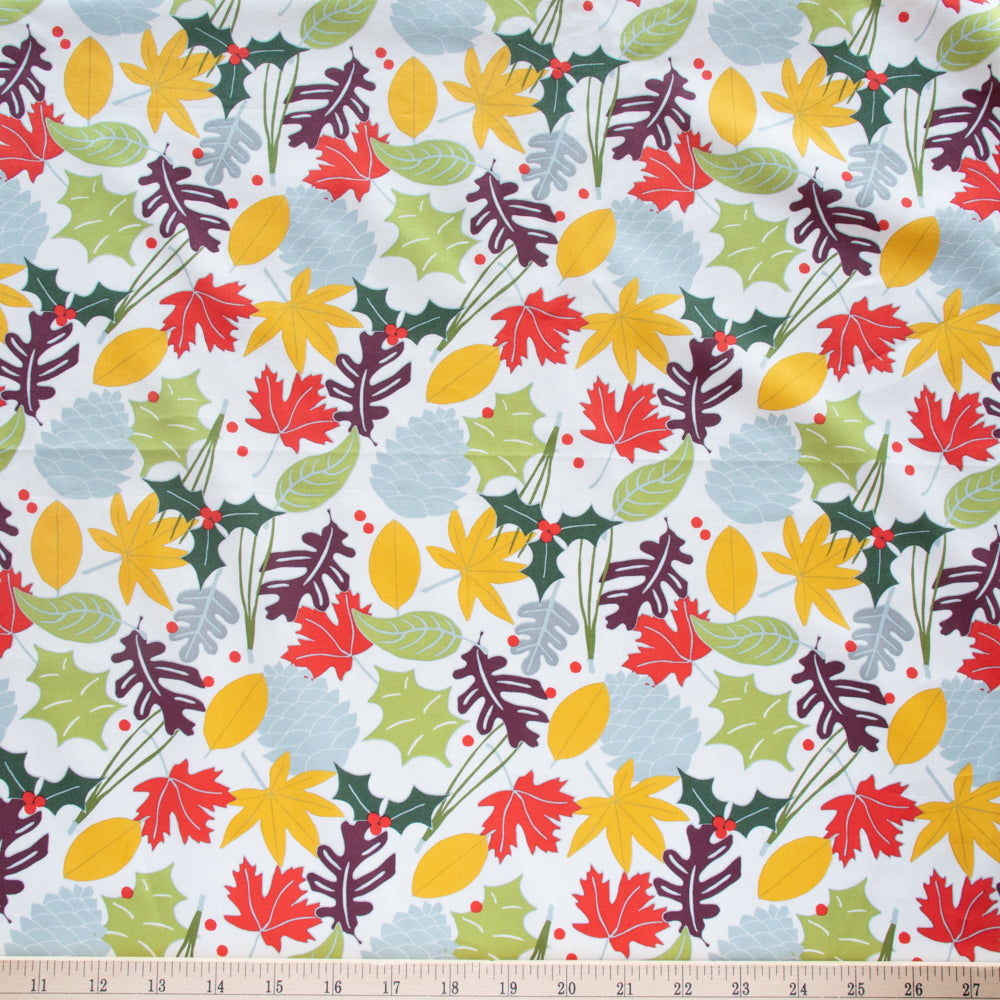 Holiday Leaves Organic Cotton