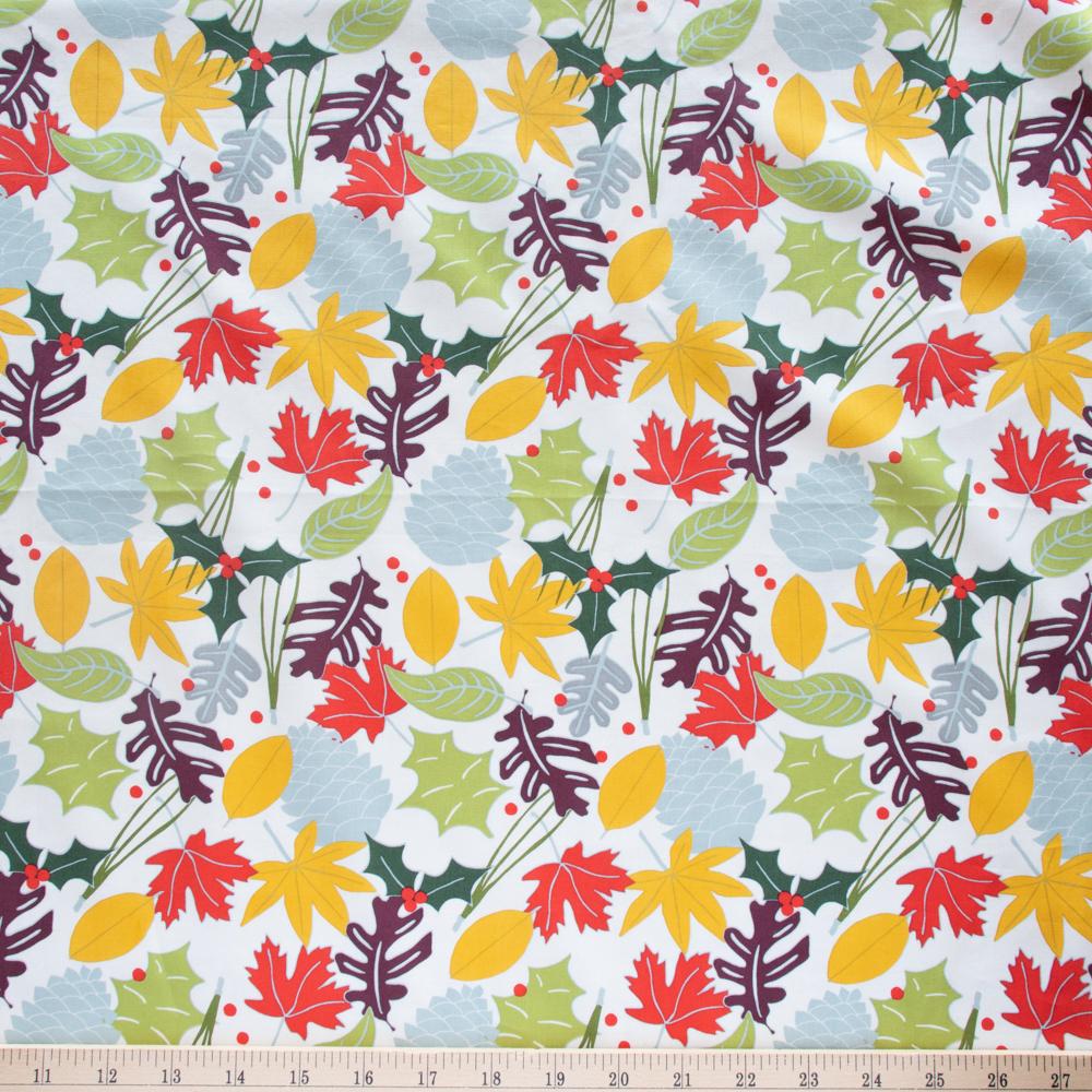 Fat Quarter Holiday Leaves Organic Cotton