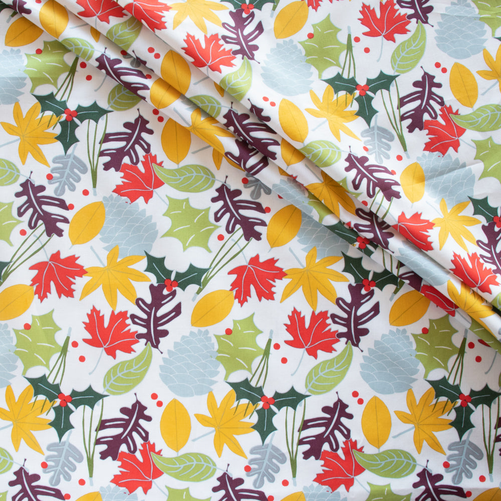 Holiday Leaves Organic Cotton