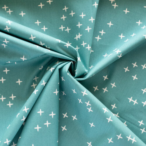 Wink Teal Fat Quarter Organic Cotton Poplin