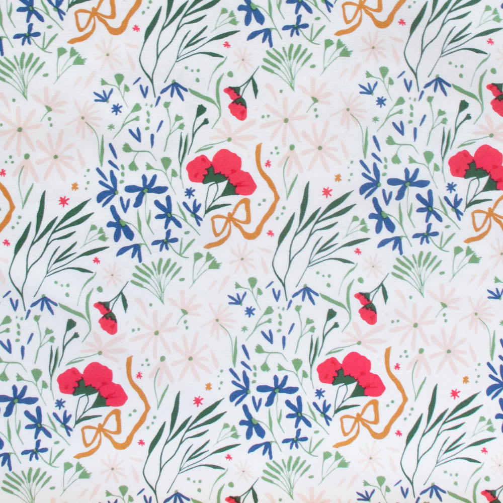 Tossed Bouquet Meadow Organic Poplin