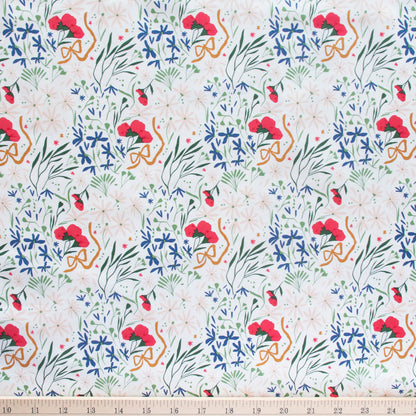 Tossed Bouquet Meadow Organic Poplin
