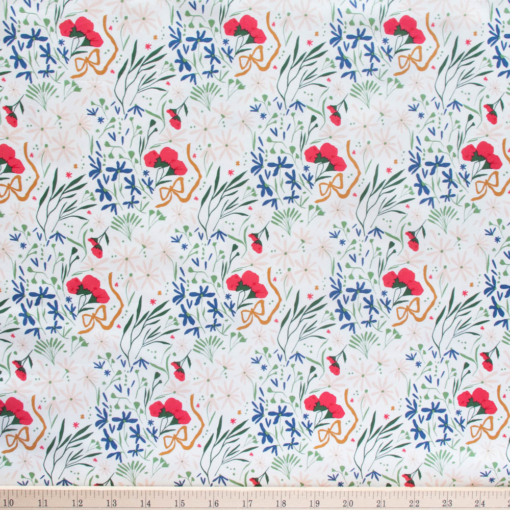 Fat Quarters Tossed Bouquet Meadow Organic Poplin