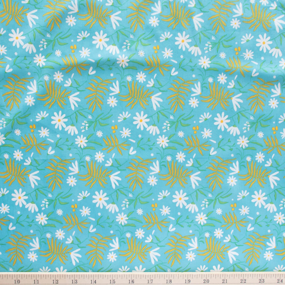 Fronds and Flowers Market Organic Poplin