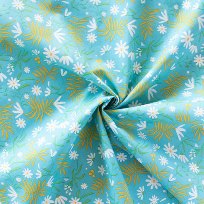 Fat Quarters Fronds and Flowers Market Organic Poplin