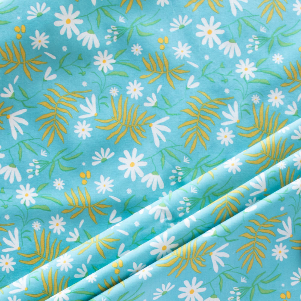 Fat Quarters Fronds and Flowers Market Organic Poplin
