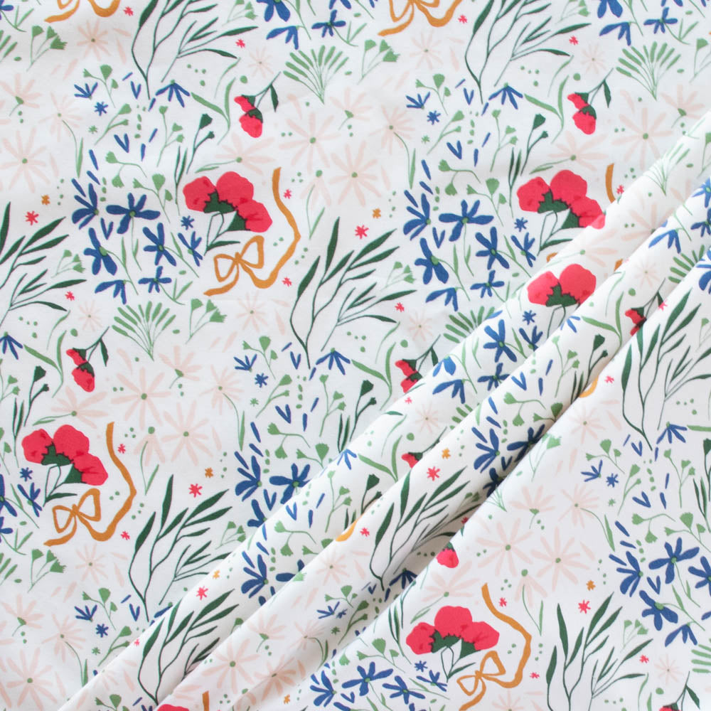 Fat Quarters Tossed Bouquet Meadow Organic Poplin