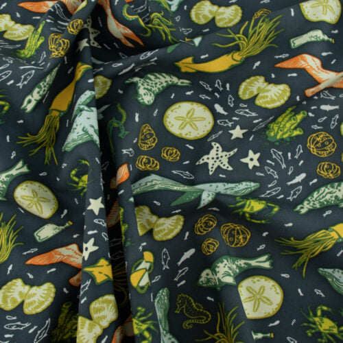 Marine Deep Blue Organic Poplin